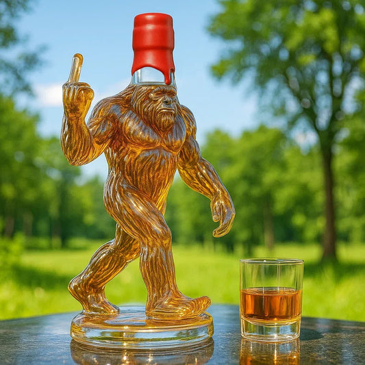 Bigfoot Whiskey Bottle, Funny Sasquatch Design
