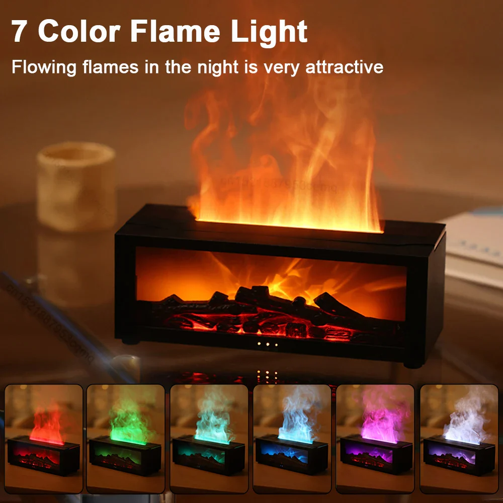 Air Humidifier and Purifier with Aromatherapy Flame Effect
