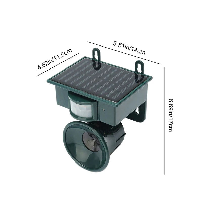 Motion Sensor Bird Deterrent, Pigeon Repeller with Sound Scarer for Crows