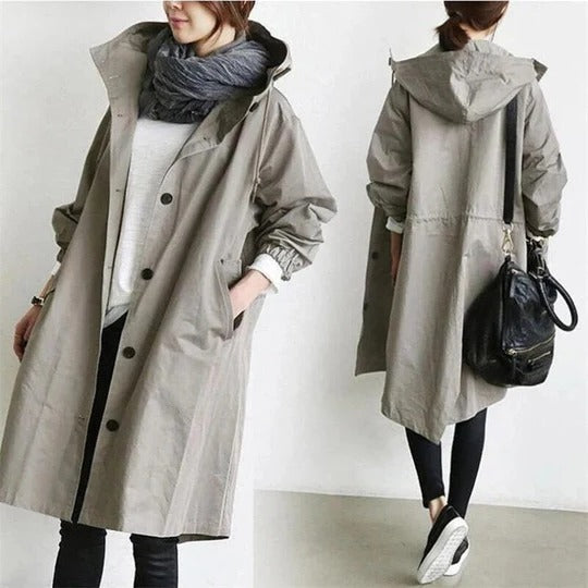 Hooded Waterproof Trench Coat