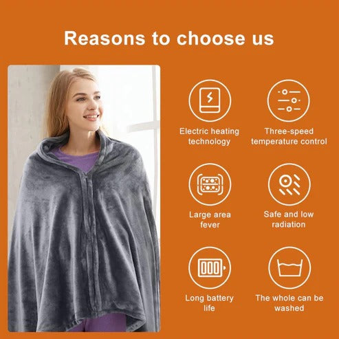 Heated Portable Shawl for Warmth and Comfort