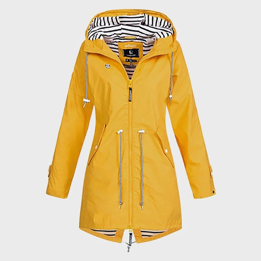 Long Rain Jacket for Women, Waterproof and Lightweight Design