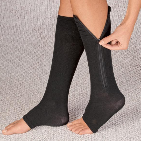 Compression Socks, Zippered Support Stockings 20-30 mmHg