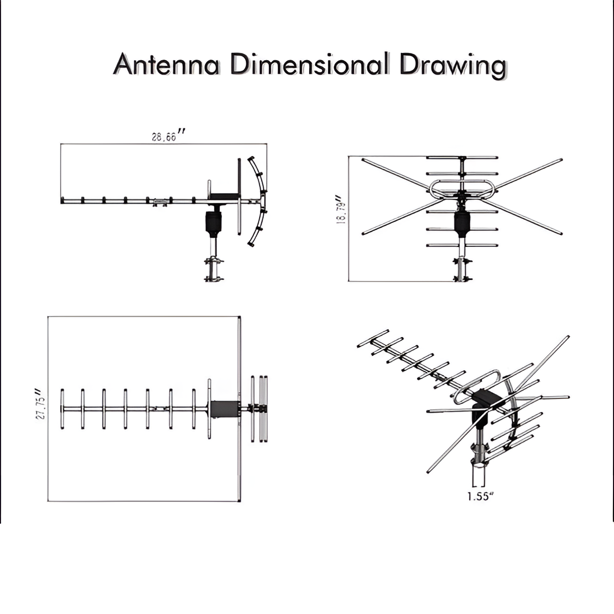 2025 Digital Outdoor HD TV Antenna, Extra Range with 360 Degree Directional Motor