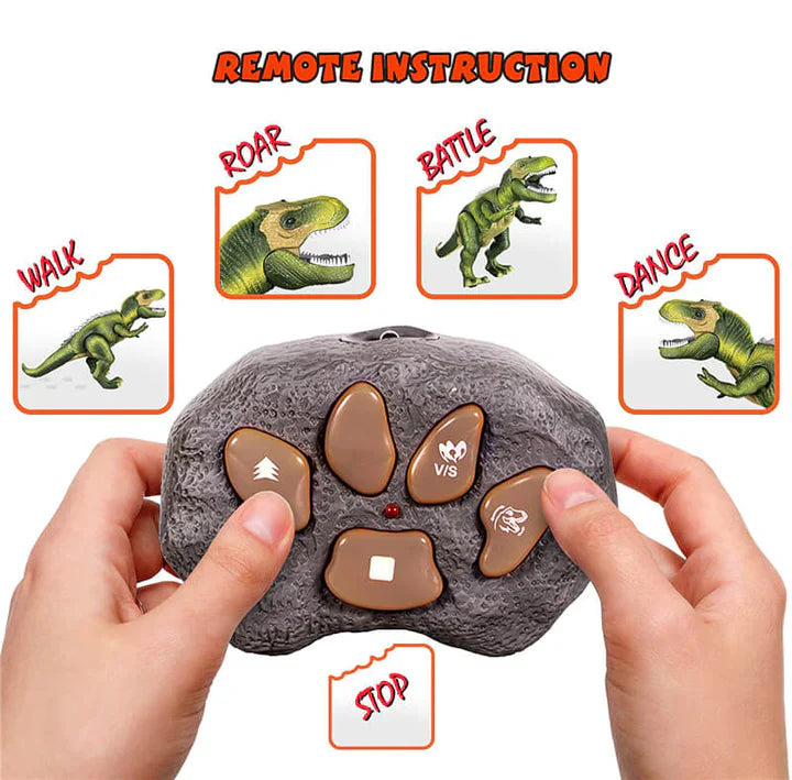 Remote Control T-Rex Dinosaur Toy, LED Light Up, Walking and Roaring Features