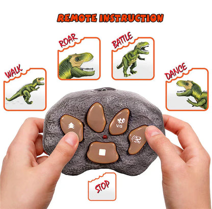 Remote Control T-Rex Dinosaur Toy, LED Light Up, Walking and Roaring Features