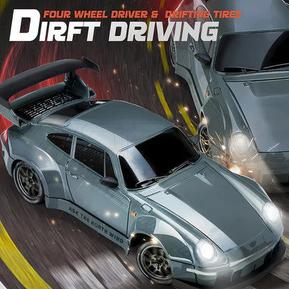 4WD RC Car with LED Lights, Retro Drift Master