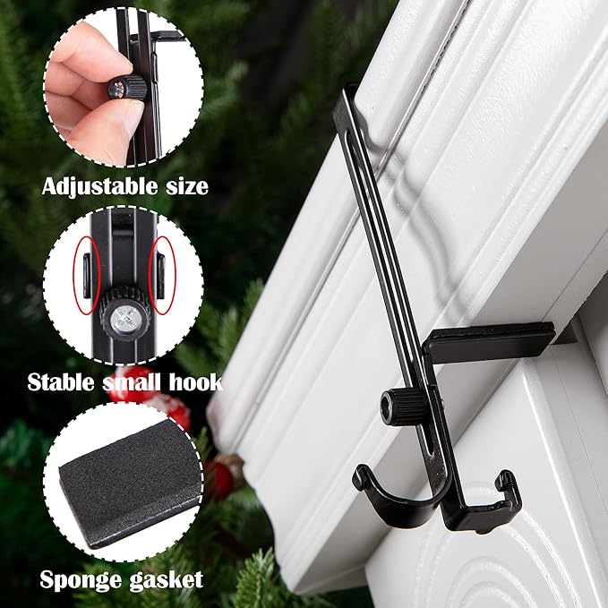 Heavy Duty Garland and Stocking Hangers, 2-in-1 Design