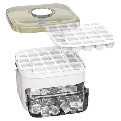 Large Capacity Ice Cube Maker with Easy Press Lid