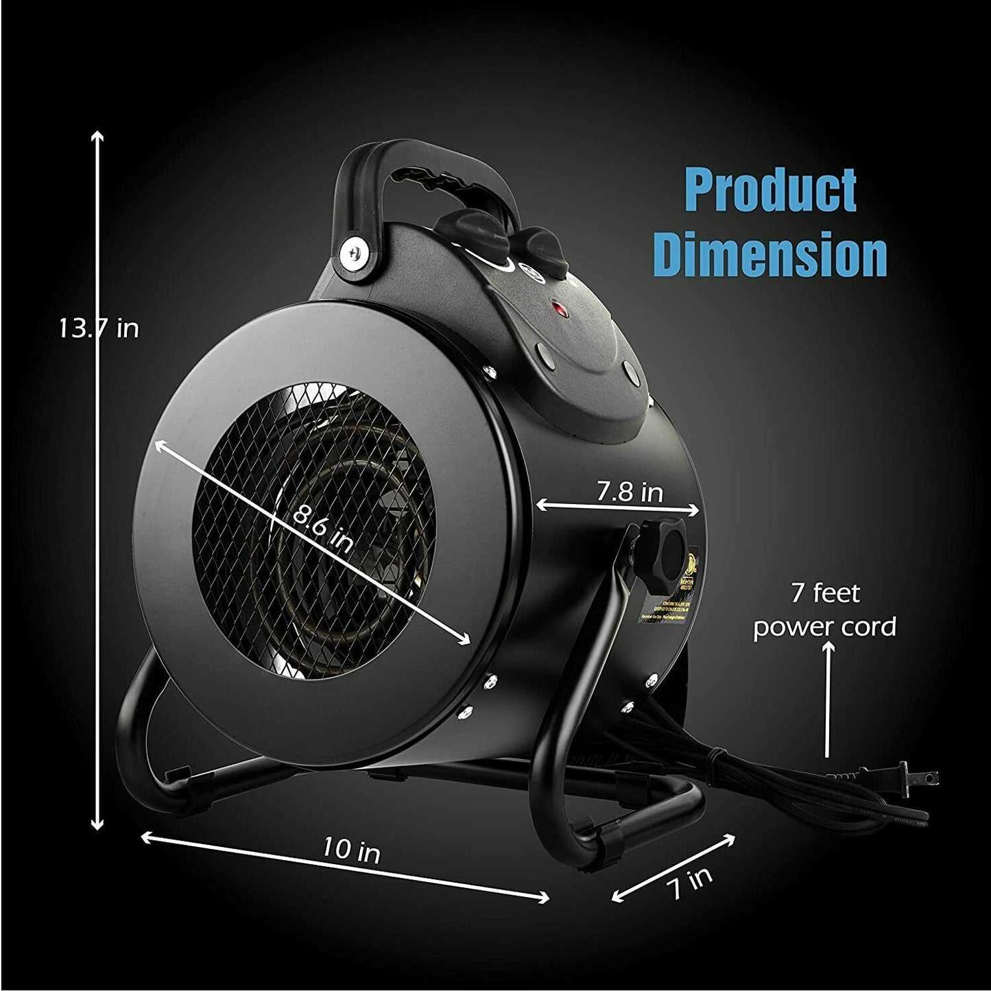 Electric Heater Fan for Greenhouse and Grow Tent, Fast Heating IPX4