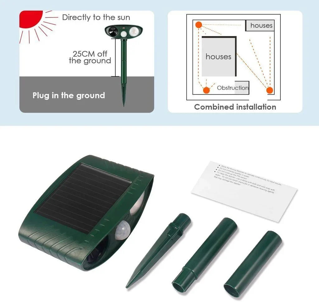Ultrasonic Deer Repeller, Pack of 4 Solar Powered Devices