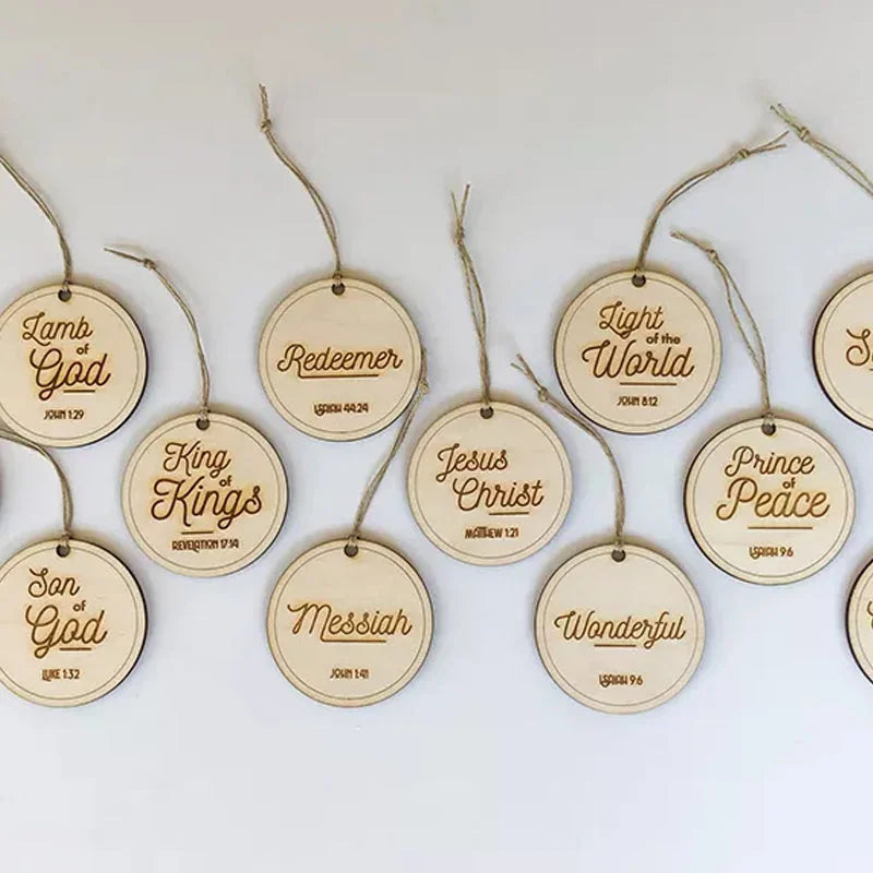 Names of Jesus Advent Ornaments, Christmas Hanging Decorations