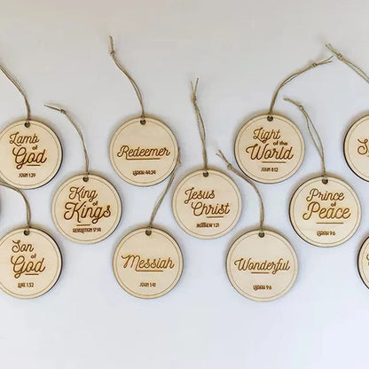 Names of Jesus Advent Ornaments, Christmas Hanging Decorations
