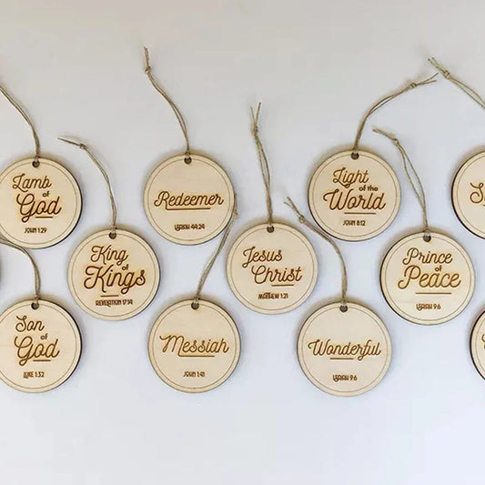 Names of Jesus Advent Ornaments, Christmas Hanging Decorations