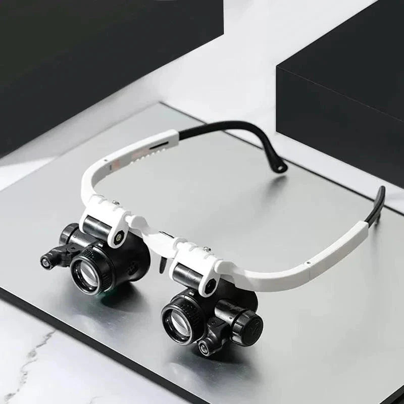 LED Glasses Magnifier, 8x 15x 23x Magnification Options