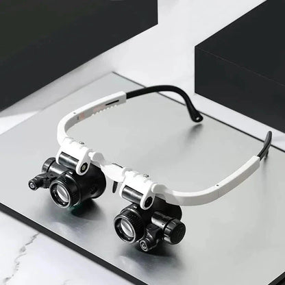 LED Glasses Magnifier, 8x 15x 23x Magnification Options