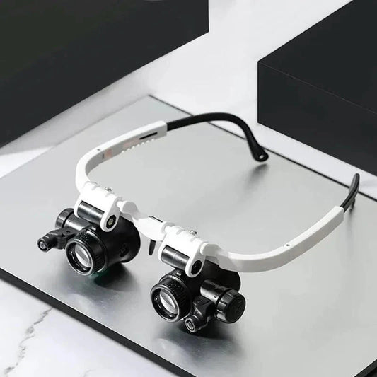 LED Glasses Magnifier, 8x 15x 23x Magnification Options