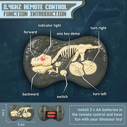 Remote Control Velociraptor Dinosaur Toy with Lights and Sounds Effects