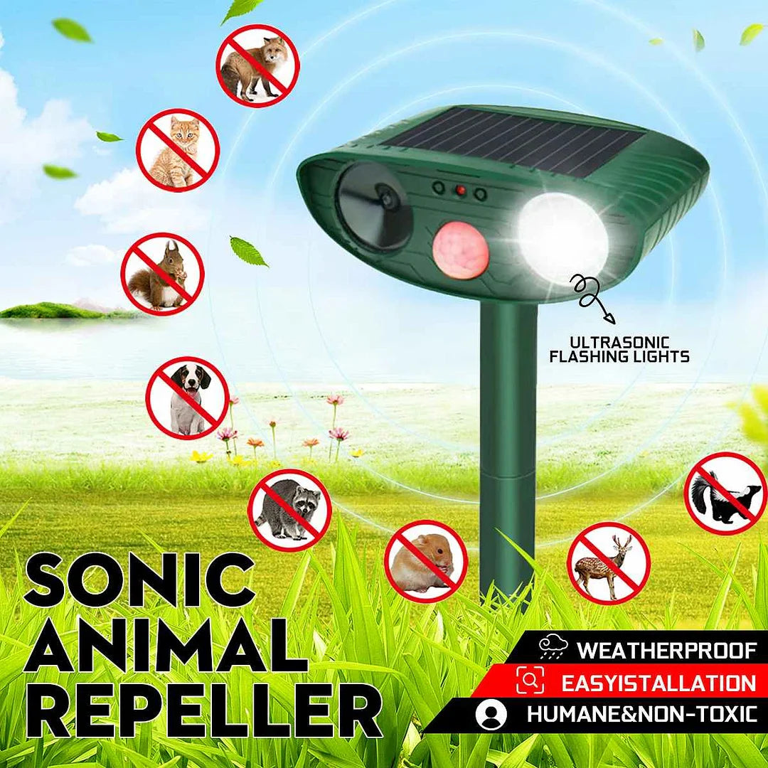 Ultrasonic Deer Repeller, Pack of 4 Solar Powered Devices