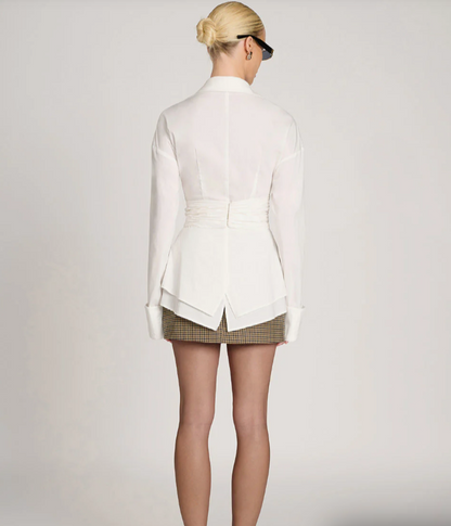 Draped Waist Shirt for Effortless Elegance and Waist Sculpting