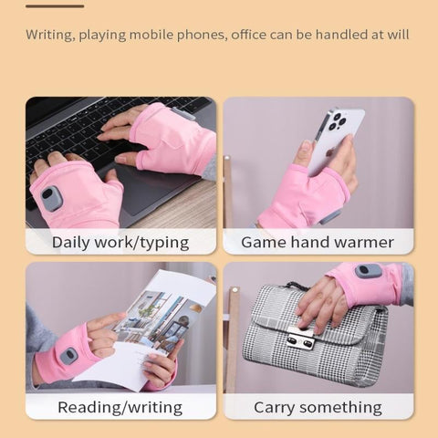 Heated Fingerless Gloves, USB Rechargeable Design
