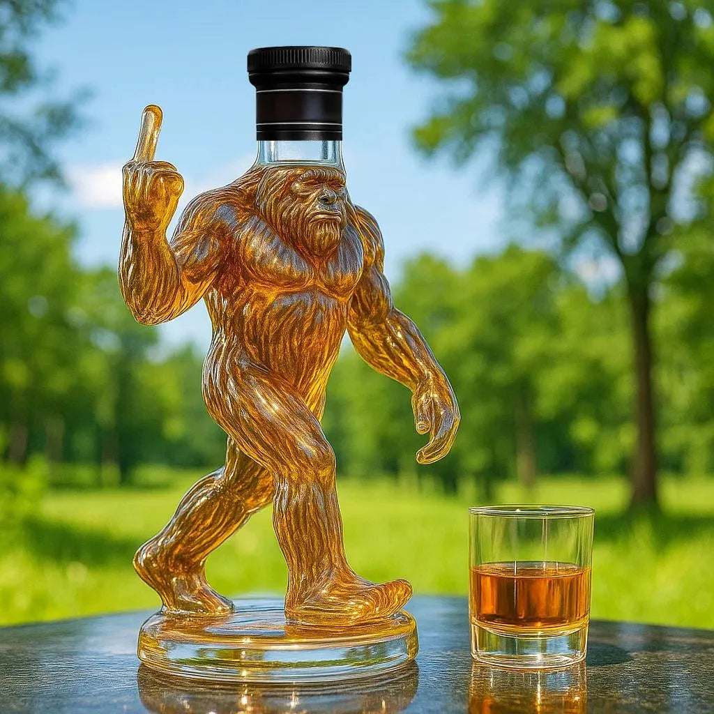 Bigfoot Whiskey Bottle, Funny Sasquatch Design