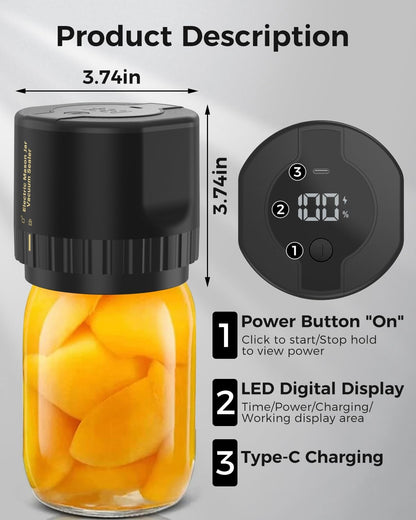 Electric Vacuum Sealer Kit for Mason Jars
