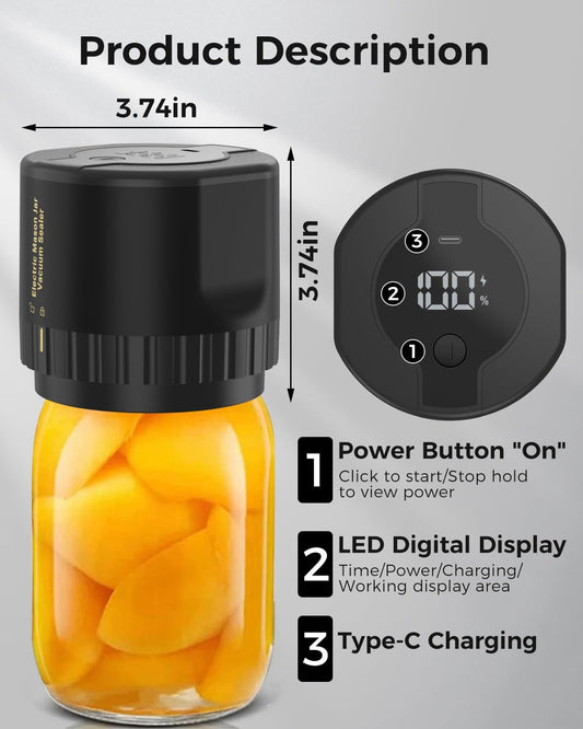 Electric Vacuum Sealer Kit for Mason Jars