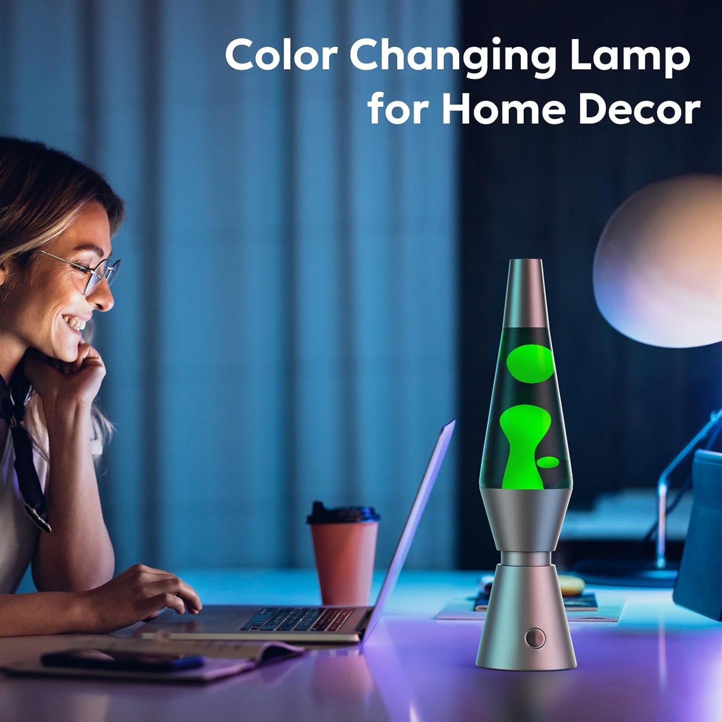 Lava Lamp with Colorful Wax and Bubble Motion