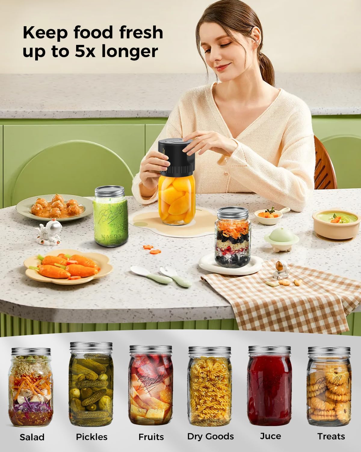 Electric Vacuum Sealer Kit for Mason Jars