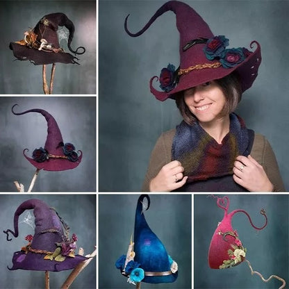 Felt Witch Hats for Halloween Party Decorations