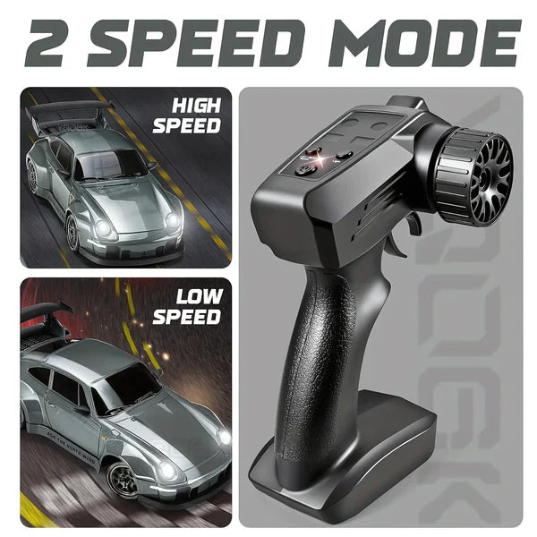4WD RC Car with LED Lights, Retro Drift Master