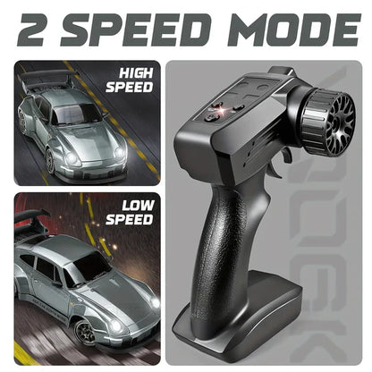 4WD RC Car with LED Lights, Retro Drift Master