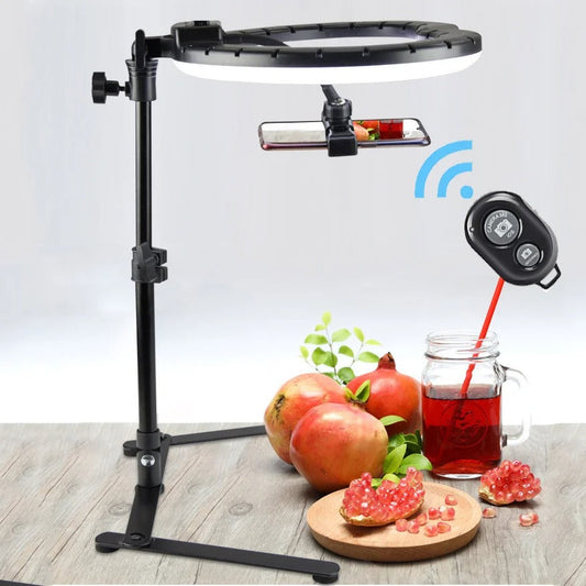 Ring Light Tripod Stand with Phone Holder and Adjustable Height