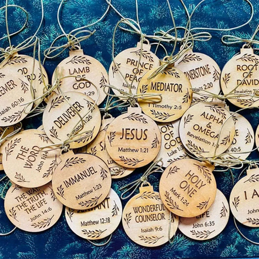 Names of Jesus Advent Ornaments, Christmas Hanging Decorations