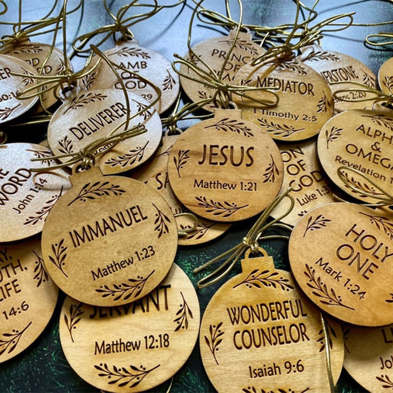 Names of Jesus Advent Ornaments, Christmas Hanging Decorations