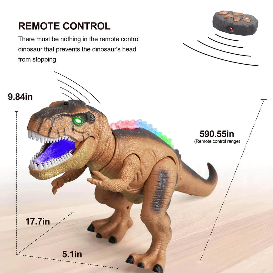 Remote Control T-Rex Dinosaur Toy, LED Light Up, Walking and Roaring Features