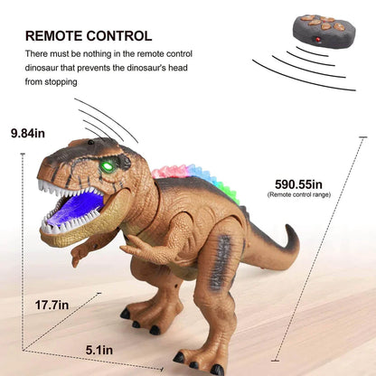 Remote Control T-Rex Dinosaur Toy, LED Light Up, Walking and Roaring Features