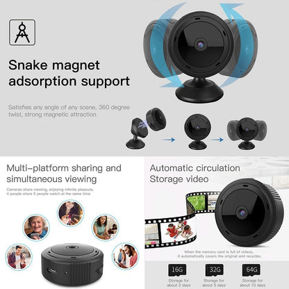 1080P HD Mini WiFi Camera with IR Night Vision for Home Security and Baby Monitoring