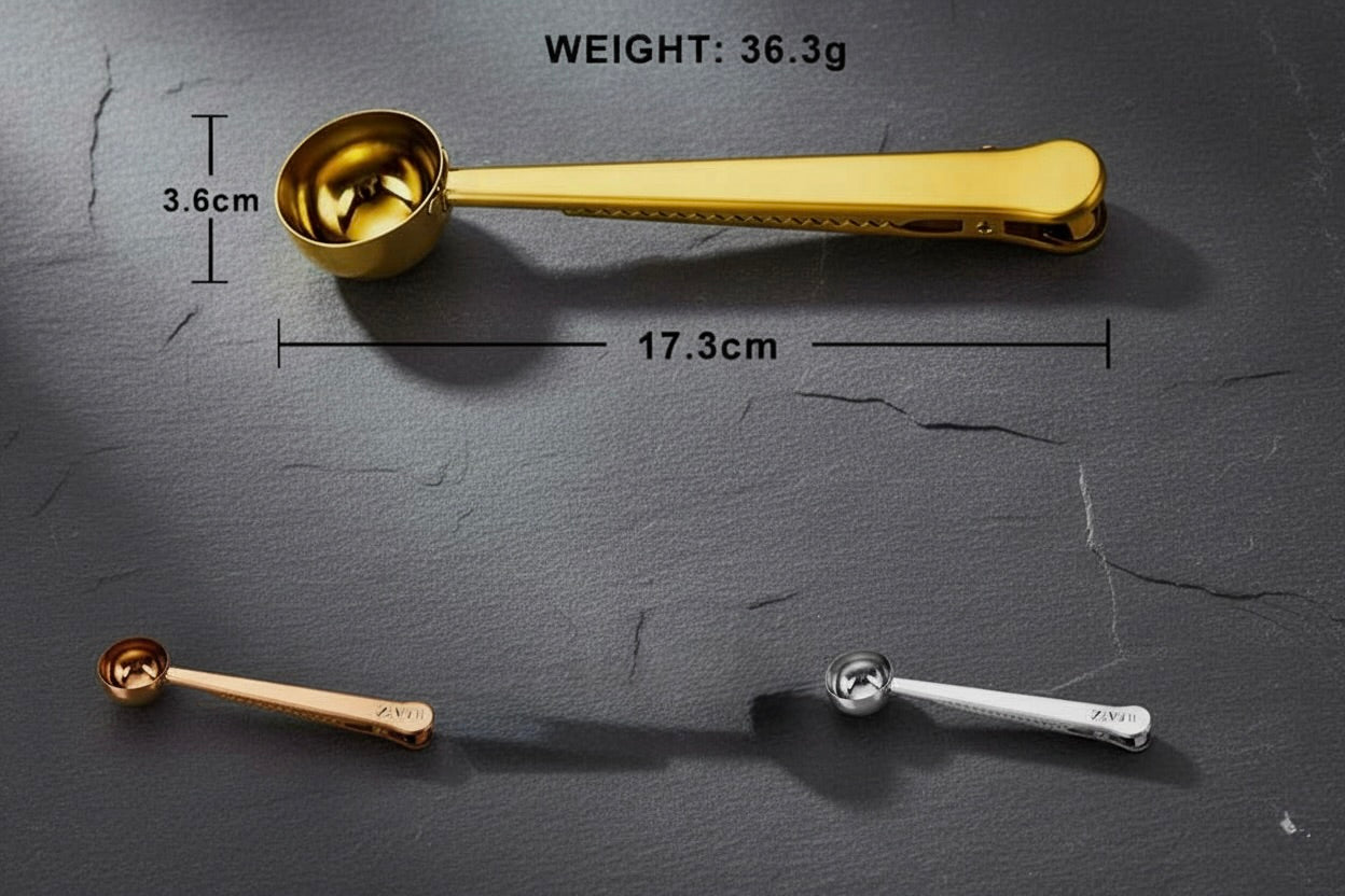 2-in-1 Tea Scoop for Measuring and Sealing Tea
