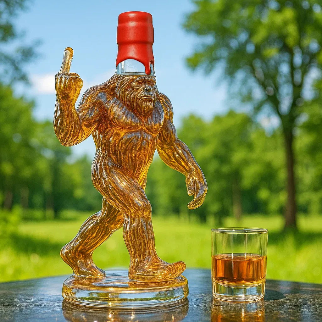 Bigfoot Whiskey Bottle, Funny Sasquatch Design