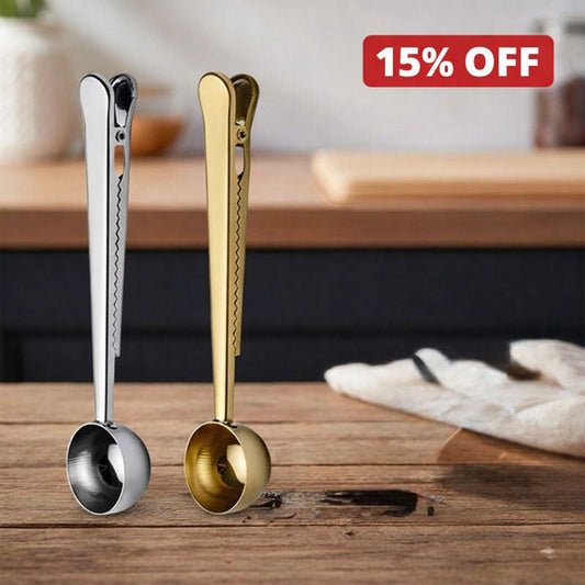 2-in-1 Tea Scoop for Measuring and Sealing Tea