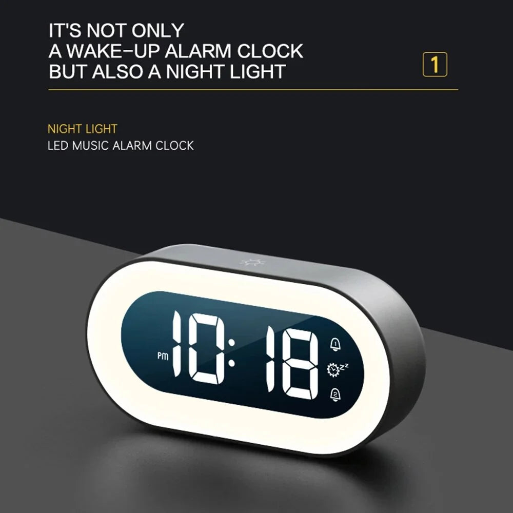 Gentle Light Alarm Clock with Gradual Brightness and Snooze Function