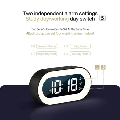 Gentle Light Alarm Clock with Gradual Brightness and Snooze Function