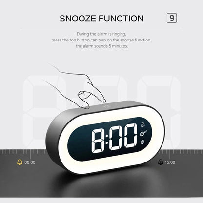 Gentle Light Alarm Clock with Gradual Brightness and Snooze Function