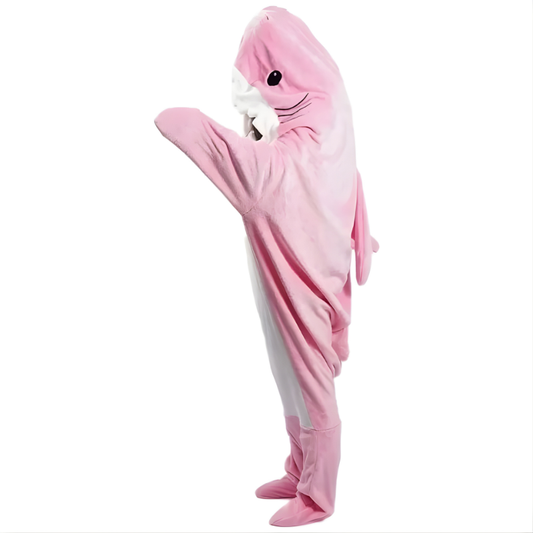 Flannel Shark Hoodie Blanket, Soft and Cozy Design