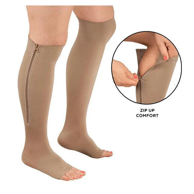 Compression Socks, Zippered Support Stockings 20-30 mmHg