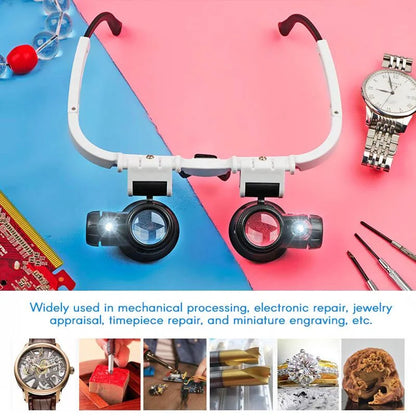 LED Glasses Magnifier, 8x 15x 23x Magnification Options