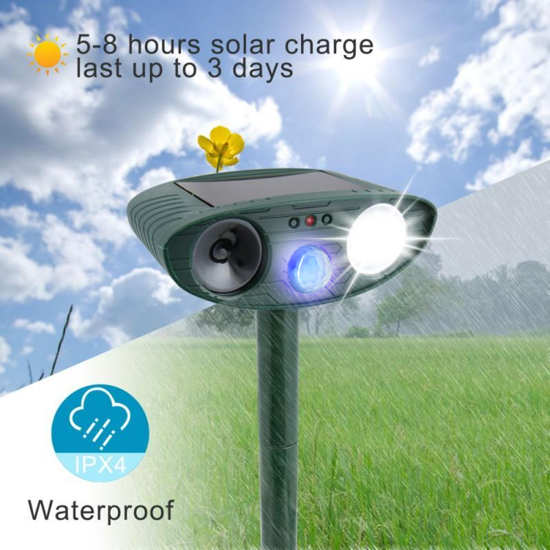 Ultrasonic Deer Repeller, Pack of 4 Solar Powered Devices