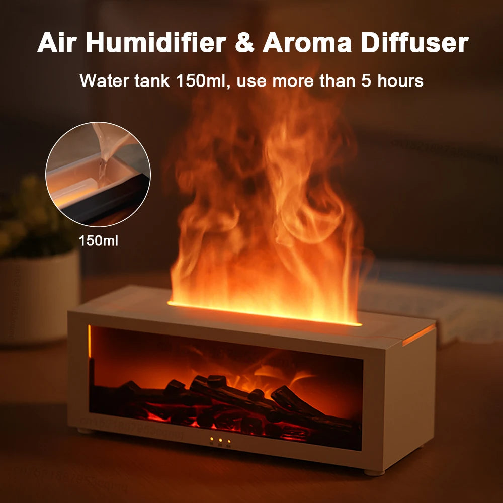 Air Humidifier and Air Purifier with Aromatherapy Flame Effect